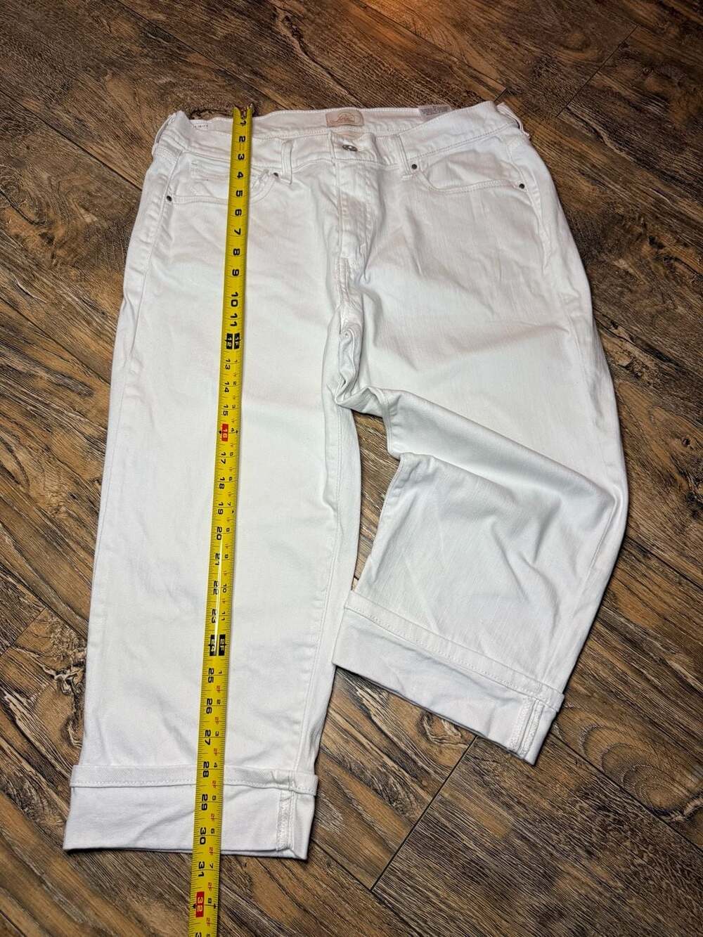 Levi's 515 Capri White Cuffed Denim Jeans